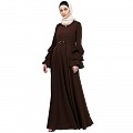 Umbrella abaya with bell sleeves- Coffee Brown Umbrella abaya with bell sleeves- Coffee Brown